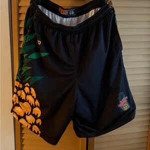 LG Black Pineapple Print Athletic Shorts